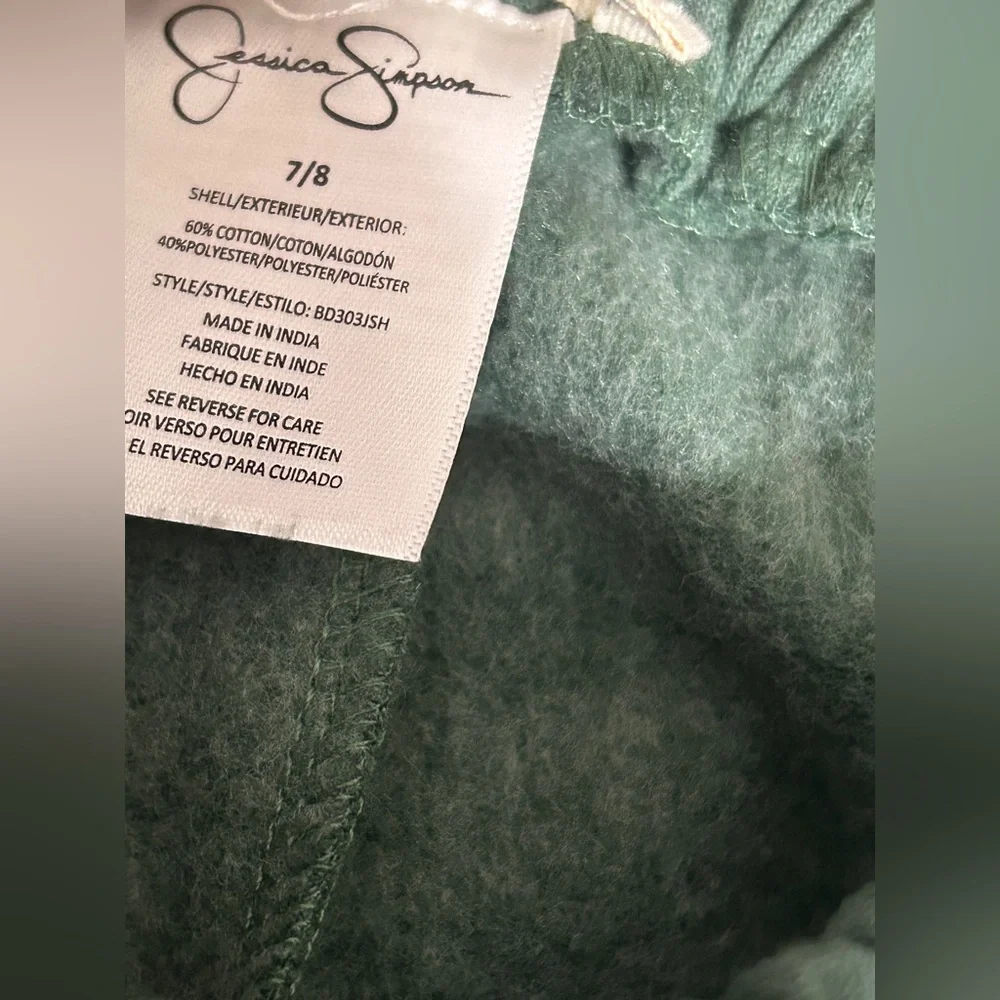 Jessica Simpson Girls Matching Jogger Set Green “JOLLY” Christmas Size 7/8